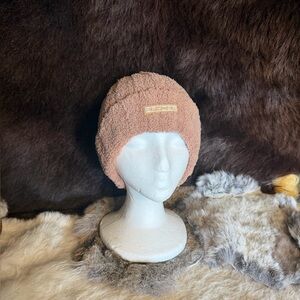 Cozy tan Terry Beanie with Logo Patch OS (6022A)